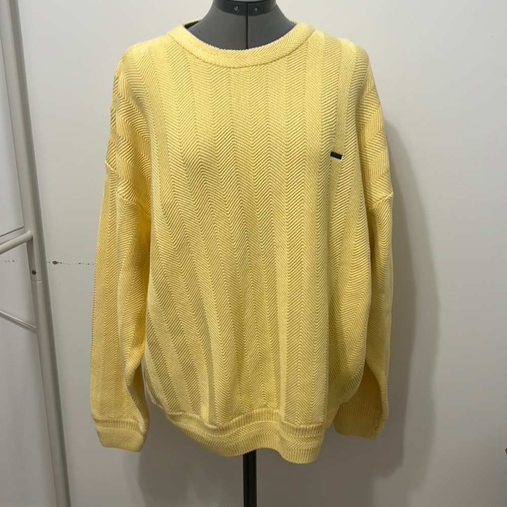 New men’s yellow cotton sweater